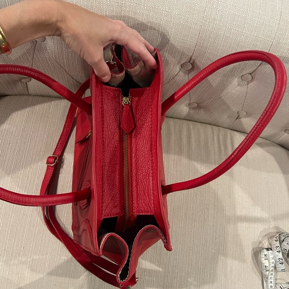 Borse in Pelle Made in Italy genuine leather tote. Red - Picture 14 of 16